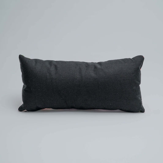 Handmade Chichicastenango bold floral huipil lumbar pillow 10x21.5