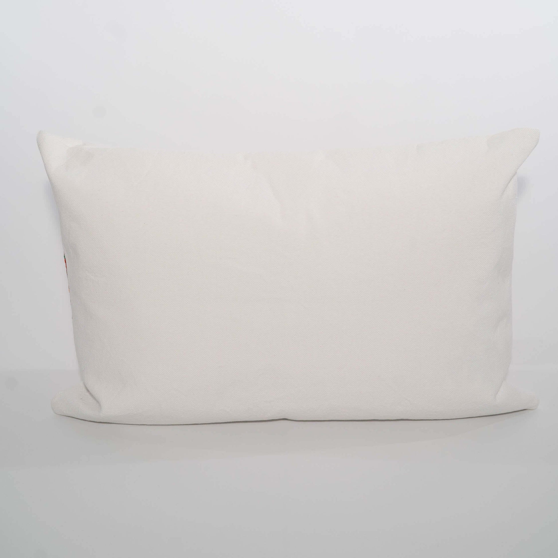 Handmade vintage San Juan Cotzal geometric bird huipil lumbar pillow 14x22