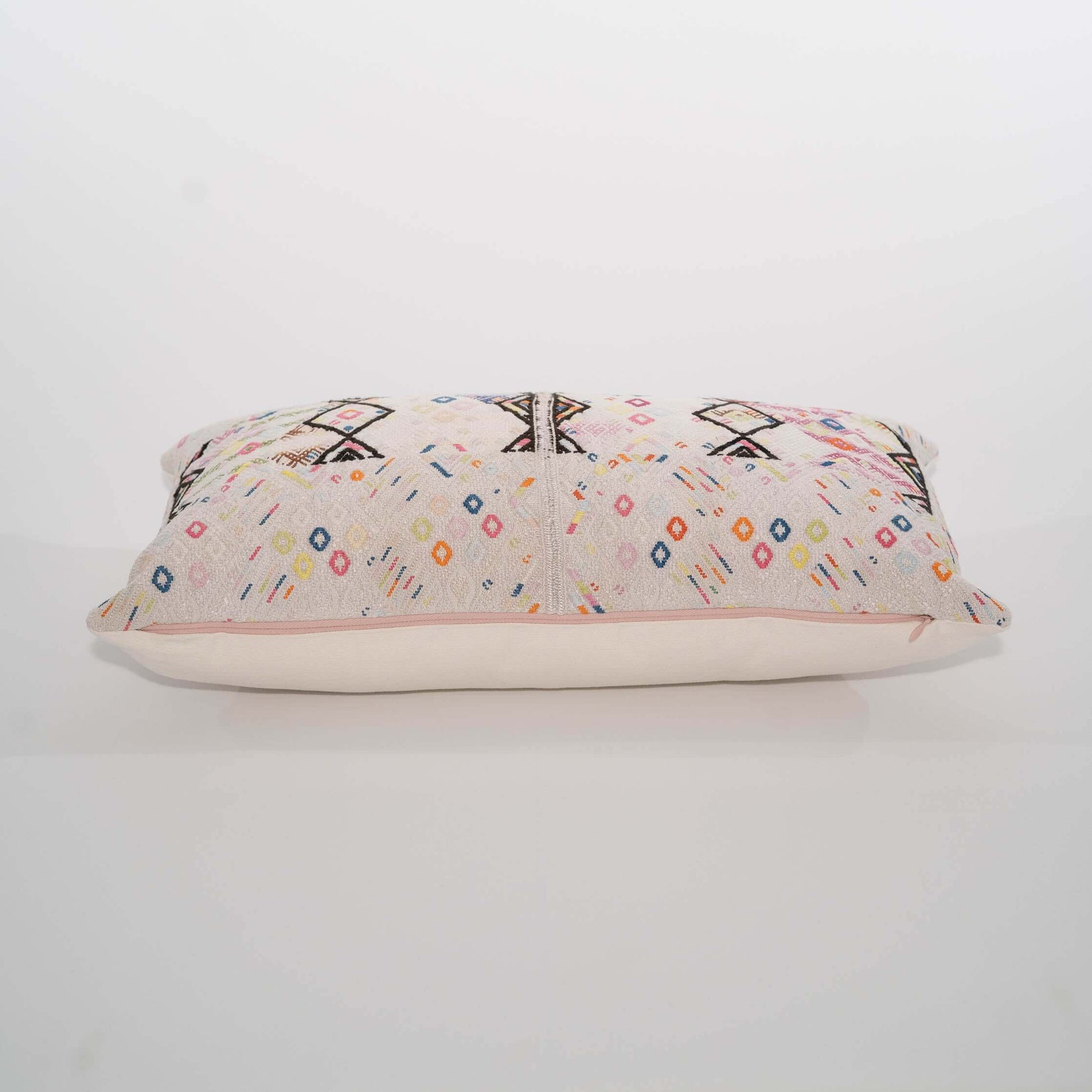 Handmade vintage Nahualá geometric huipil pillow 12x21