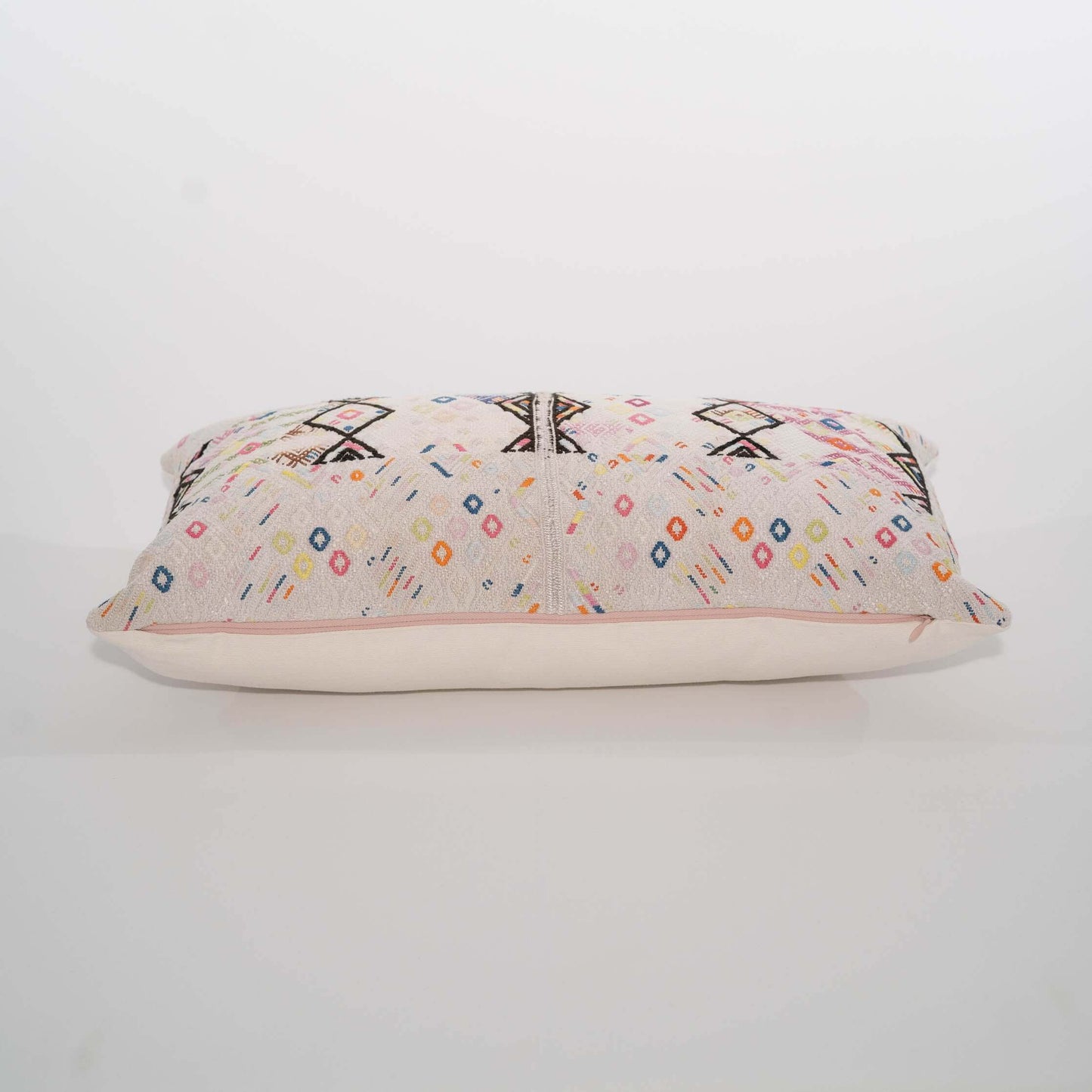 Handmade Vintage Nahualá Geometric Huipil Pillow – 12x21 Guatemala