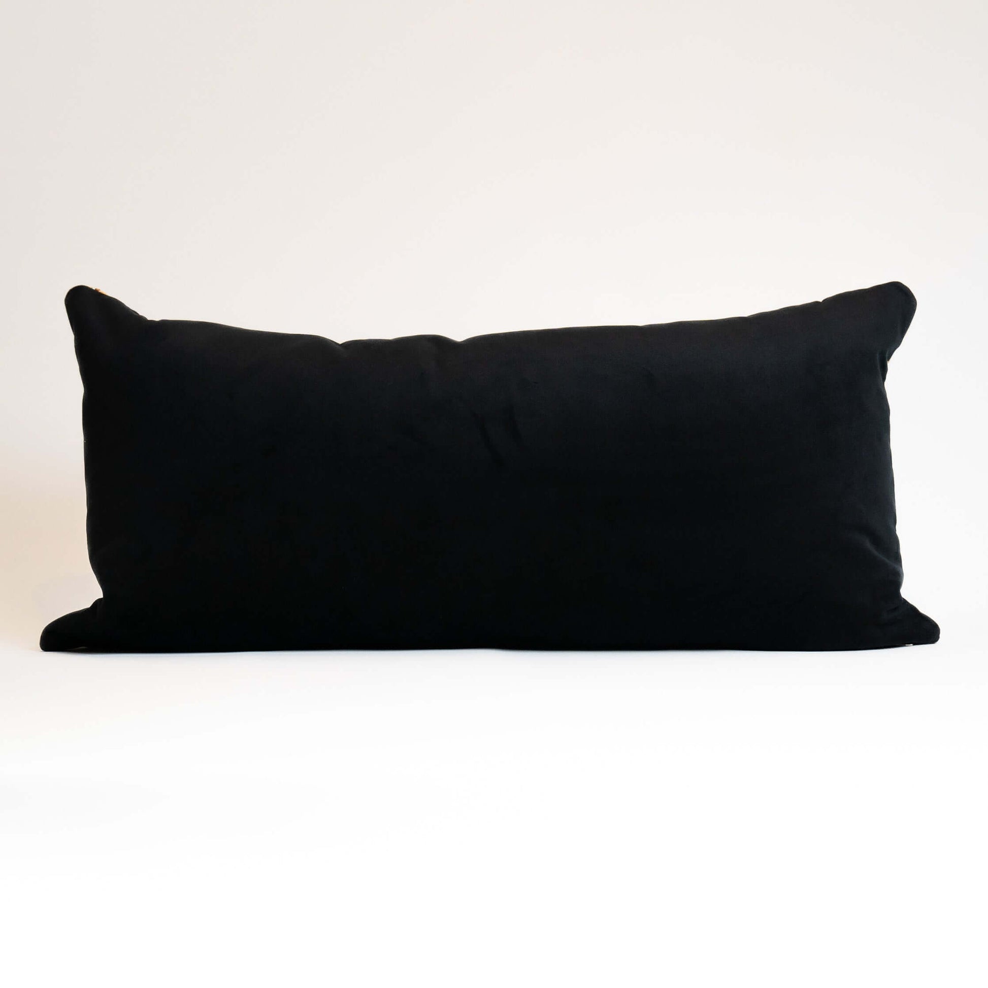 Guatemalan huipil floral bird lumbar pillow 15x24 handmade with embroidered birds and flowers