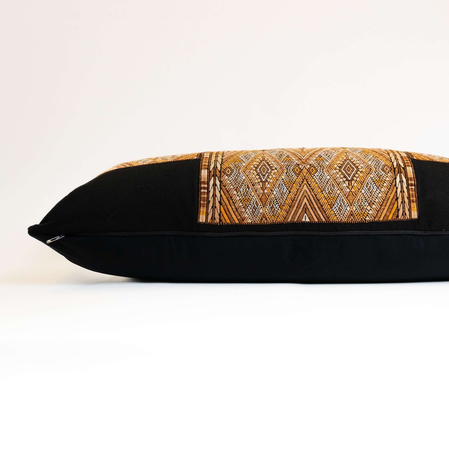 Handmade Guatemalan Huipil Floral Bird Lumbar Pillow – 15x24