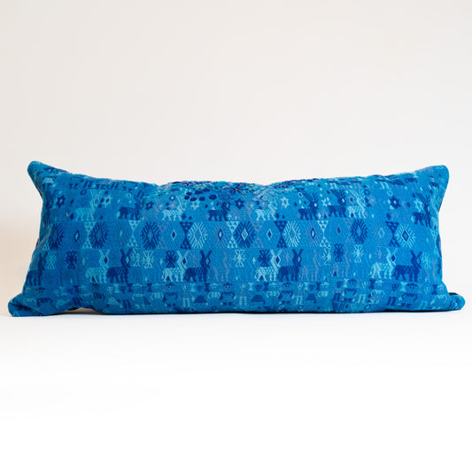 Handmade Guatemalan huipil multicolored motif pillow boho statement decor