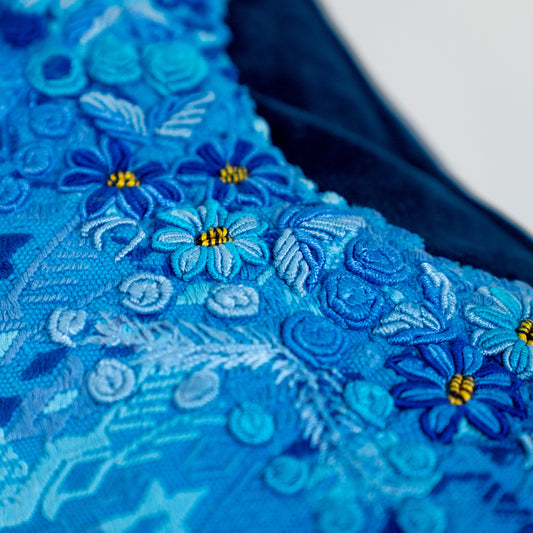 Handmade Guatemalan huipil multicolored motif pillow boho statement decor