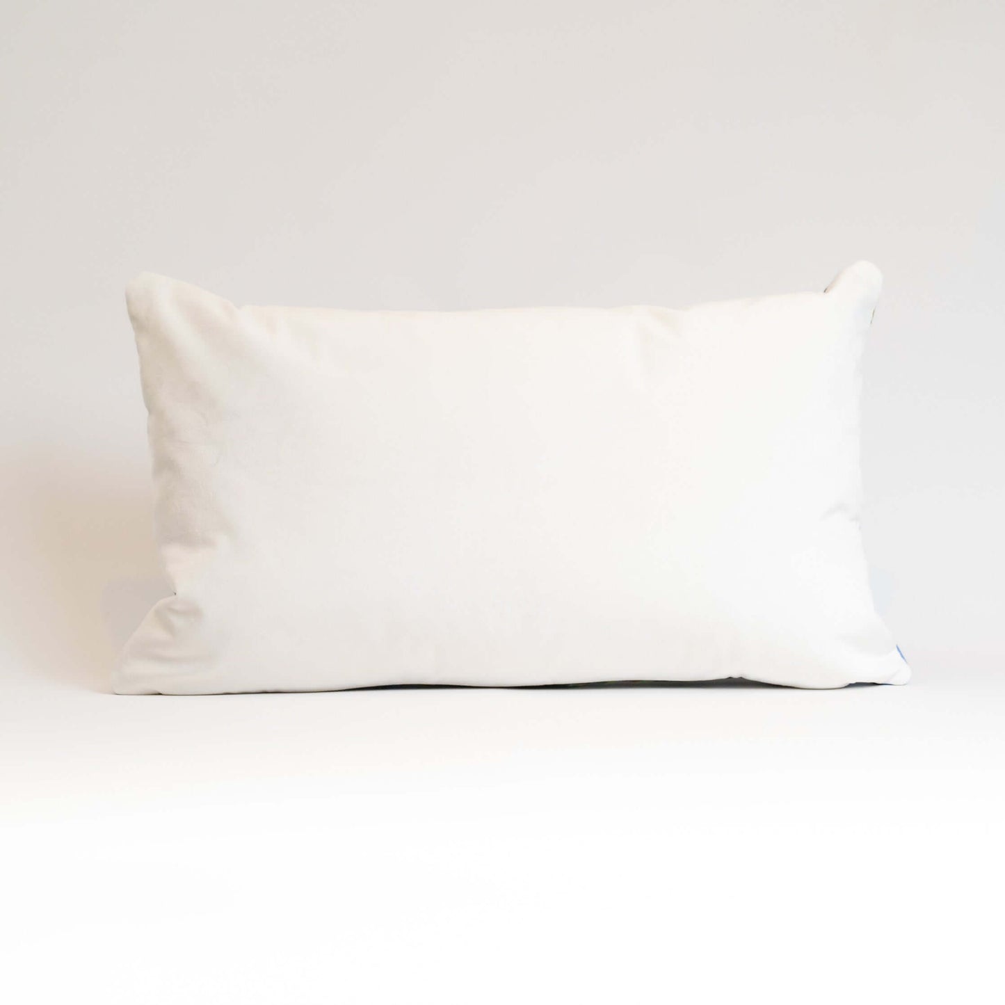 Handwoven Guatemalan Verde Village Lumbar Pillow, Embroidered Huipil Cushion (13x21 Boho Decor)