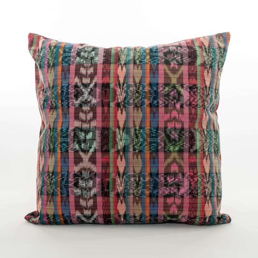Handmade vintage Santa Cruz del Quiché corte pillow 18x18 vibrant