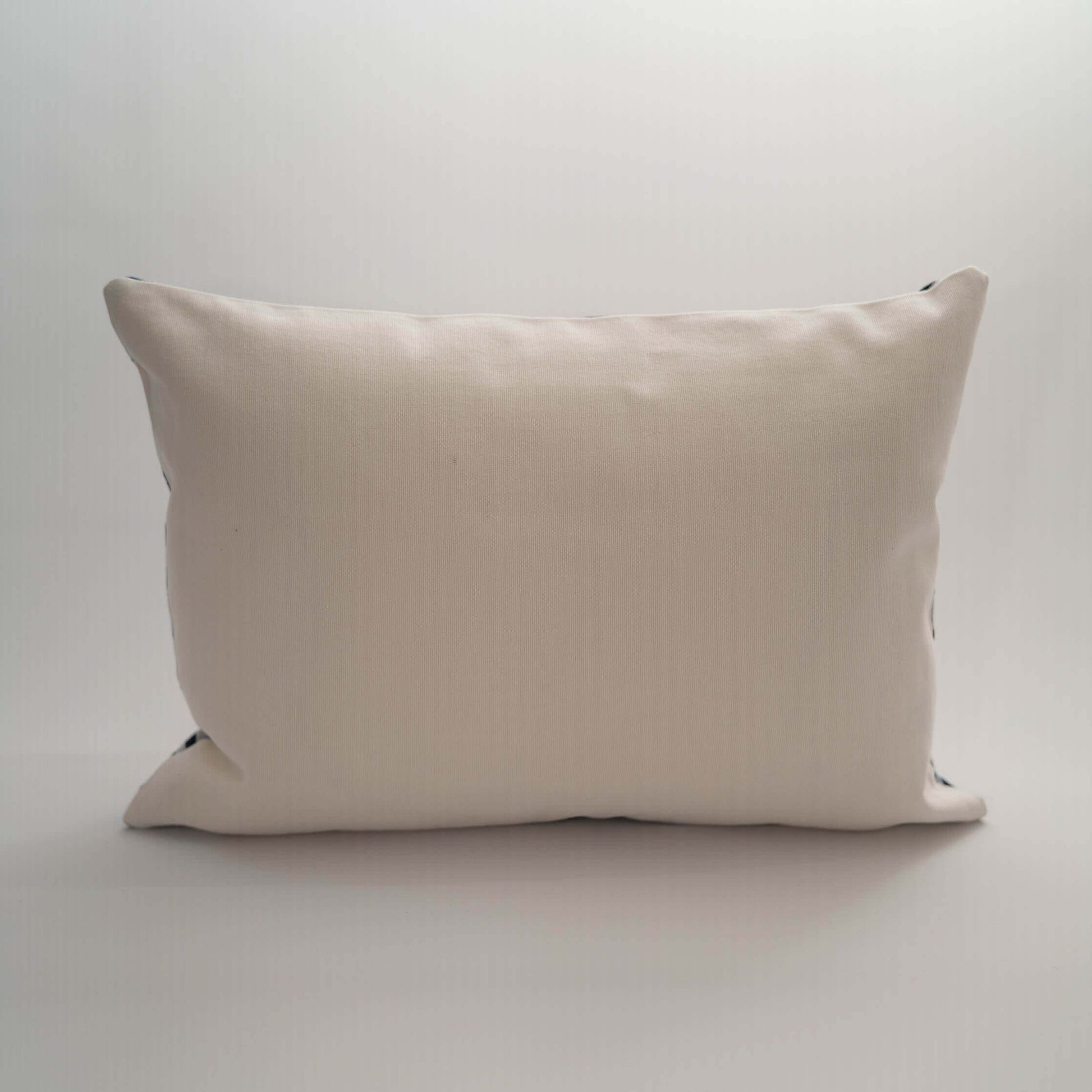 Handmade Guatemalan Atitlan blue and natural ikat pillow
