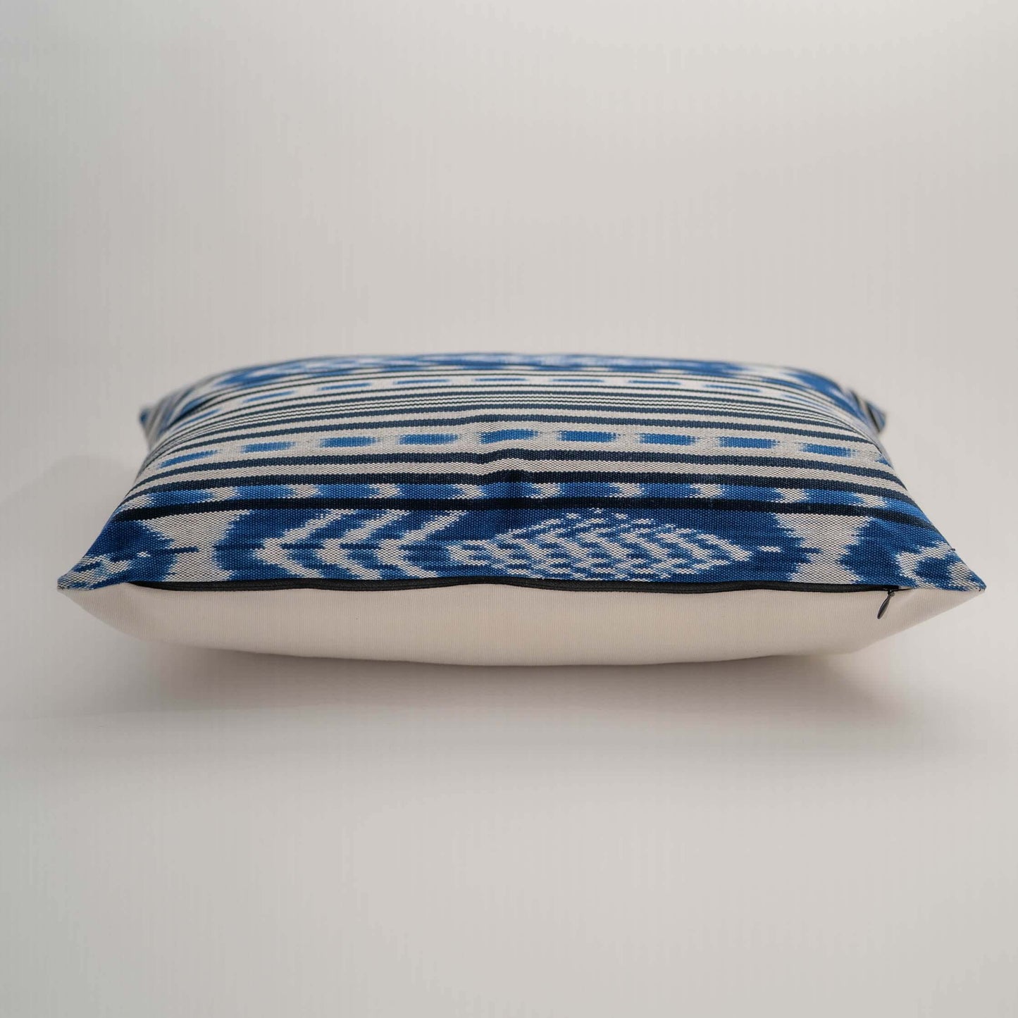 Handmade Guatemalan Atitlan Ikat Pillow – Blue & Natural