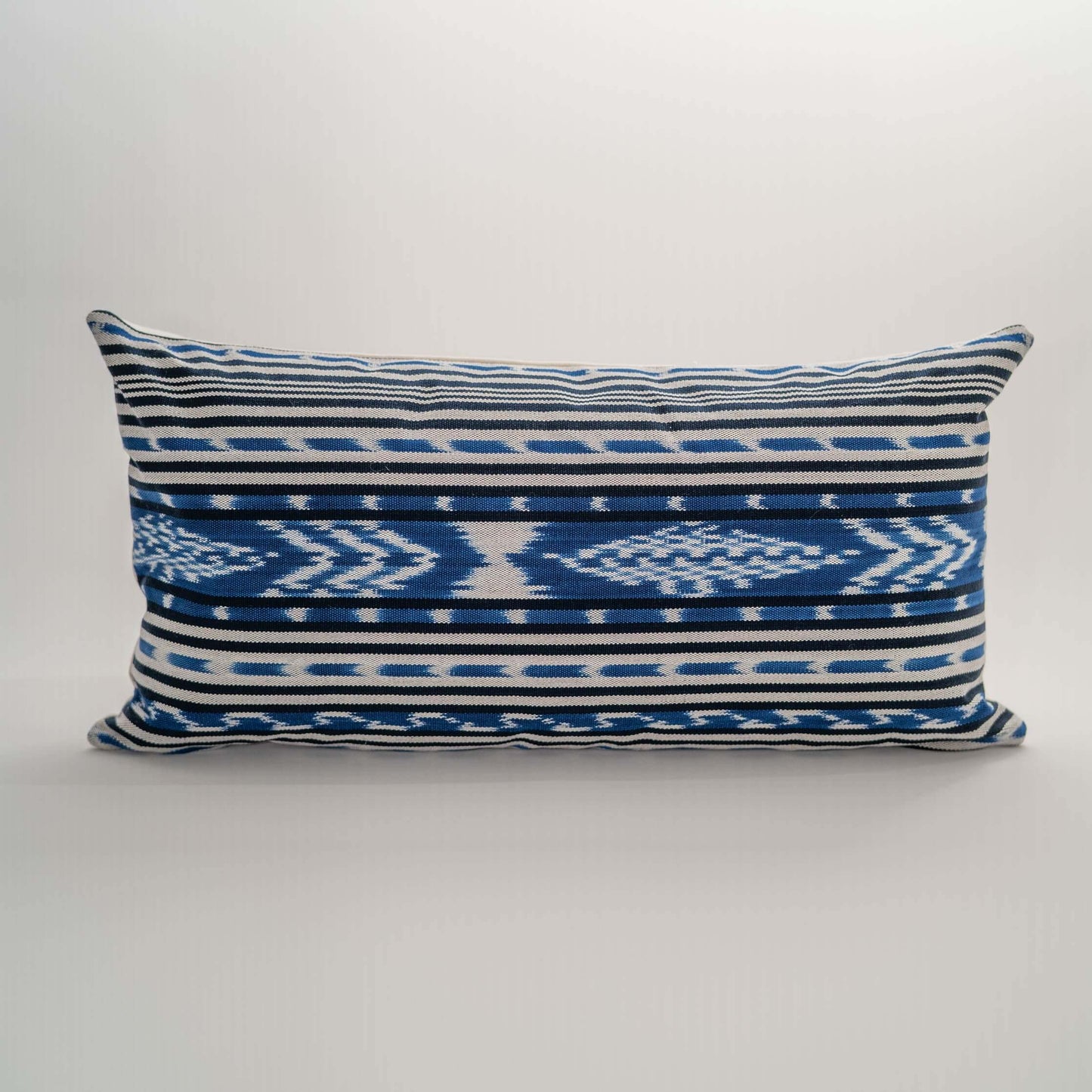 Handmade Guatemalan Atitlan Ikat Pillow – Blue & Natural