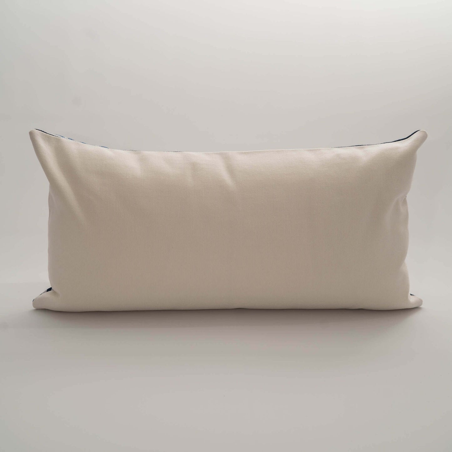 Handmade Guatemalan Atitlan blue and natural ikat pillow
