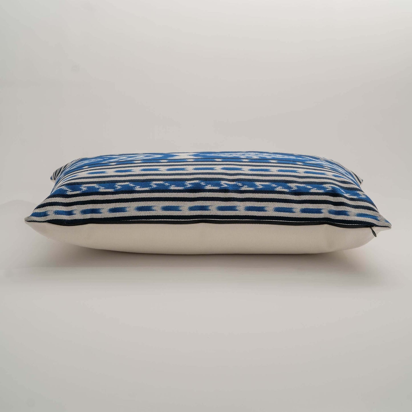 Handmade Guatemalan Atitlan Ikat Pillow – Blue & Natural