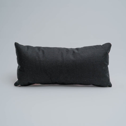 Handmade Chichicastenango bold floral huipil lumbar pillow 10x21.5